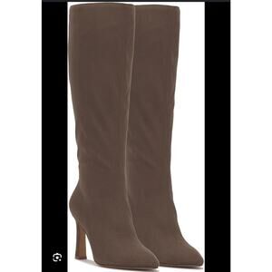 Jessica Simpson Noyaa Sable Faux Suede Knee High Boots Size 7.5 Chocolate Brown